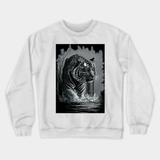 The Majestic Tiger of the Water monochrome Crewneck Sweatshirt